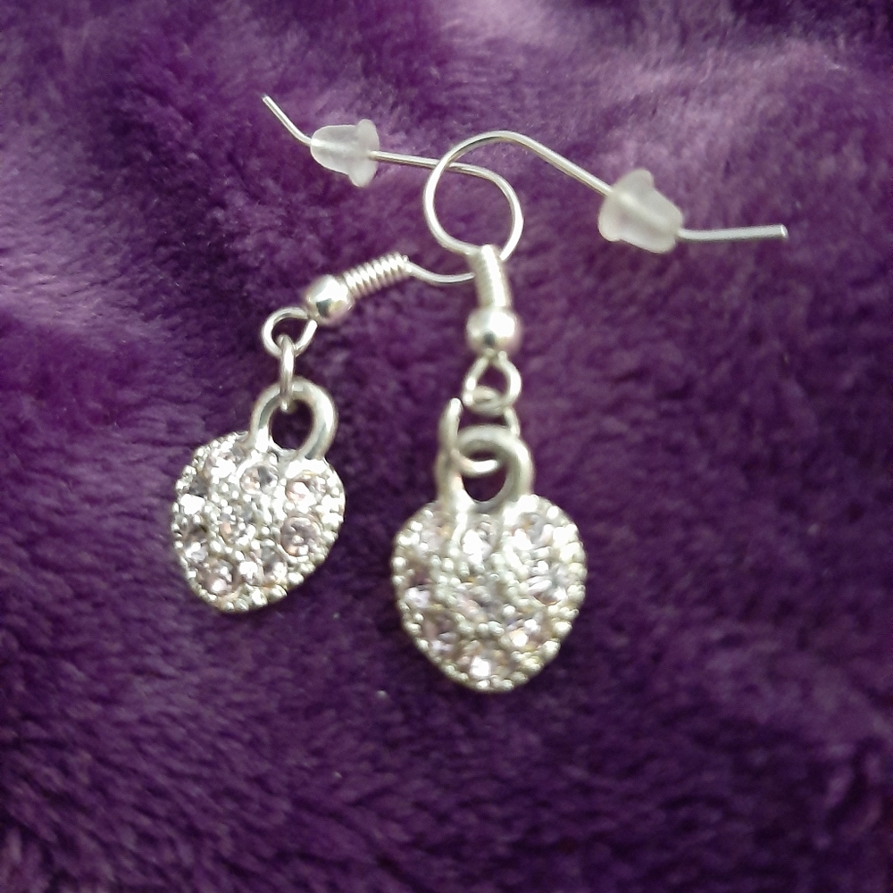 Pink and white CZ earrings.